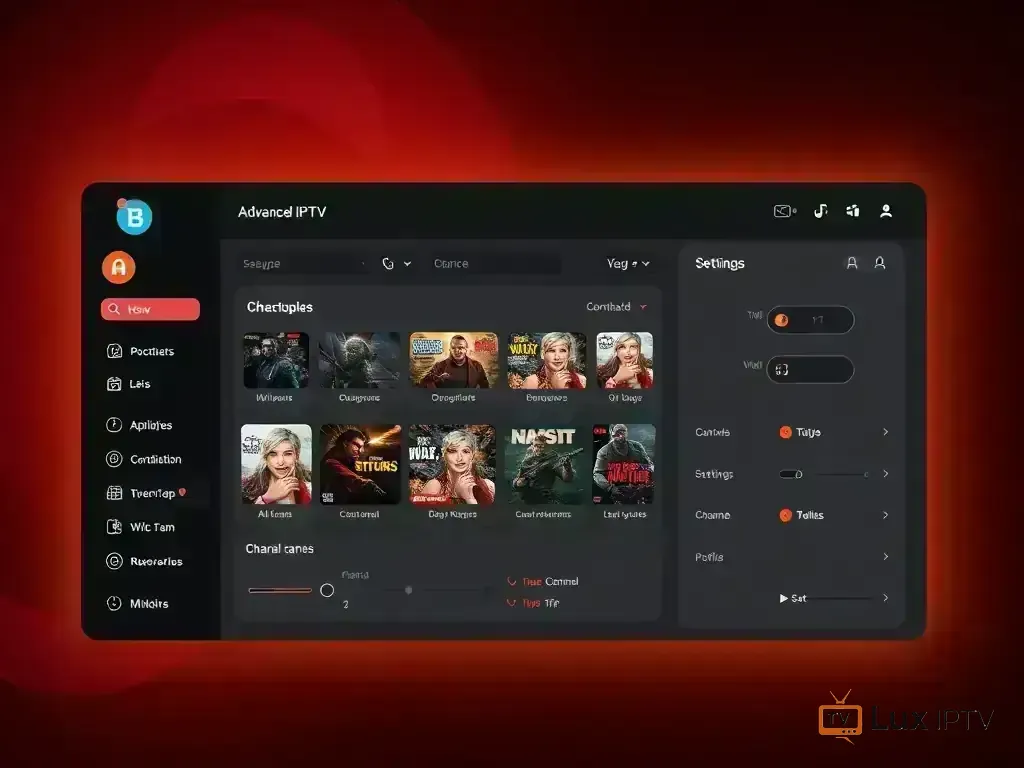 Dashboard showing Lux IPTV advanced features