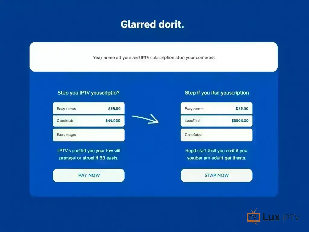 Step-by-step checkout process for Lux IPTV payment