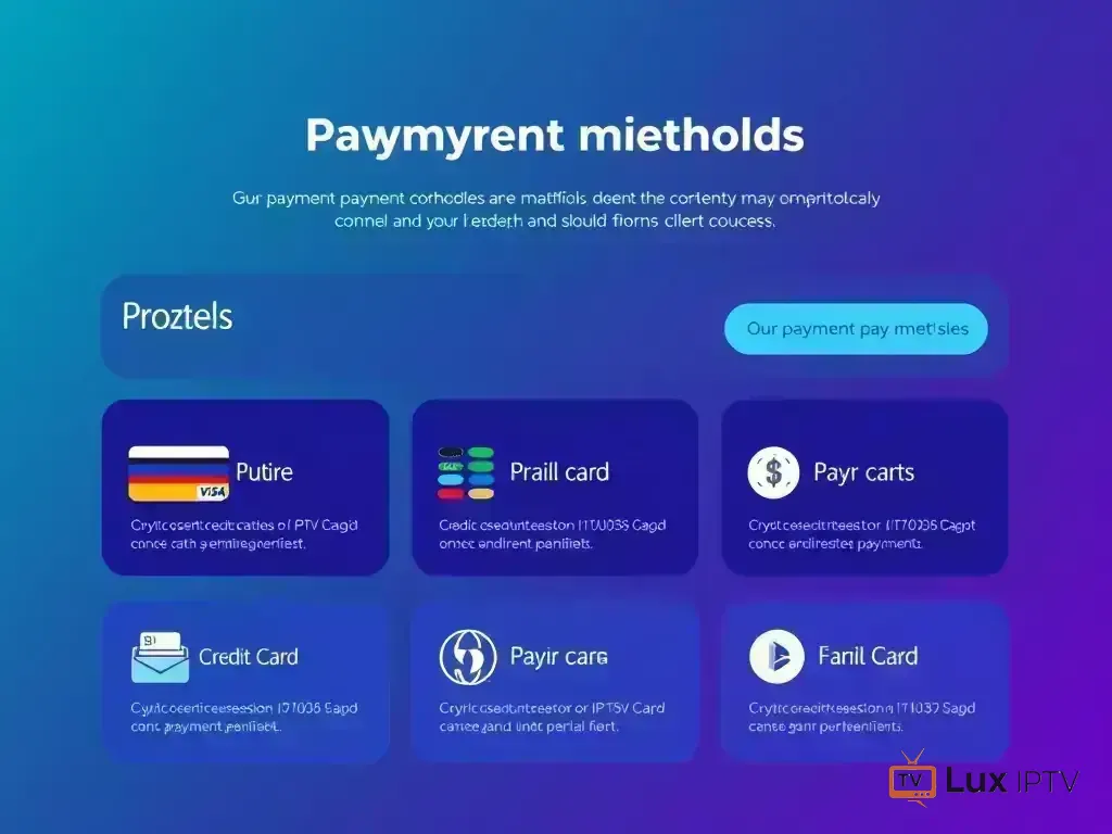 Overview of available payment methods for Lux IPTV