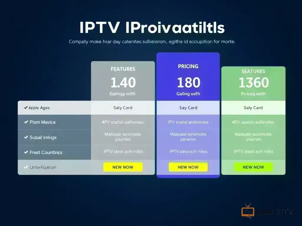 Visual comparison of Lux IPTV pricing tiers